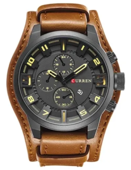 RELOJ CURREN CASUAL 8225-2 MARRON-NEGRO CORREA DE CUERO
