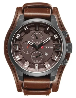 RELOJ CURREN CASUAL 8225-3 MARRON-MARRON CORREA DE CUERO