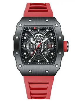 RELOJ CURREN DEPORTIVO 8438-3/B.B.Re DE SILICONA ROJO