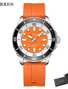RELOJ CURREN DEPORTIVO 8448-2/S.O.O DE SILICONA NARANJA