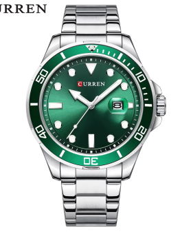 RELOJ CURREN CASUAL 8388-2/S.E.S DE CADENA PLATEADO VERDE