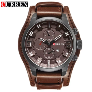 RELOJ CURREN CASUAL 8225-3 MARRON-MARRON CORREA DE CUERO