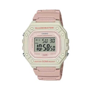 CASIO ILLUMINATOR ALARM CRONÓGRAFO RELOJ DEPORTIVO DIGITAL (MODELO W218HC-4A2V) (ROSA CLARO), ROSA CLARO, W-218HC-4A2VCF