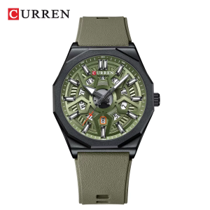 RELOJ CURREN CASUAL 8437-3/B.E.E DE CORREA DE SILICONA VERDE
