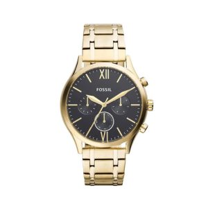 FOSSIL FENMORE BQ2366 RELOJ DE ACERO INOXIDABLE DORADO MULTIFUNCIÓN DE TAMAÑO MEDIANO, ORO, MODERNO