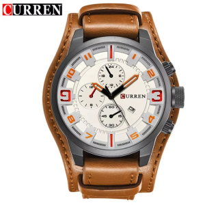 RELOJ CURREN CASUAL 8225-1 MARRON-BLANCO CORREA DE CUERO