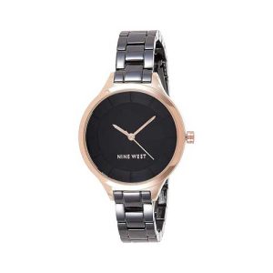 NINE WEST - RELOJ DE PULSERA PARA MUJER, COLOR PLOMIZO/ORO ROSA., GUNMETAL/ROSE GOLD,