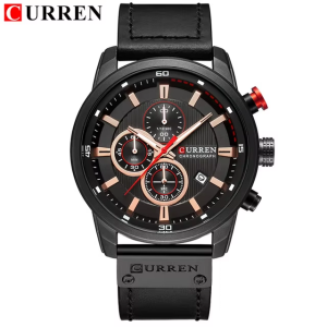 RELOJ CURREN CASUAL 8291-1 NEGRO CORREA DE CUERO