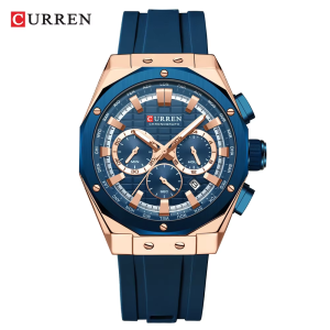 RELOJ CURREN CASUAL8464-4/R.U.U CORREA DE SILICONA AZUL