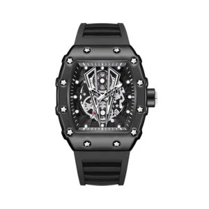 RELOJ DE COMERCIO EXTERIOR CON ESFERA GRANDE PARA HOMBRE, NEGRO