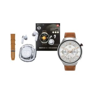 RELOJ INTELIGENTE 2025 CON CORREA DE CUERO, MONITORIZACIÓN DE SALUD, LLAMADAS, RESISTENTE AL AGUA, PANTALLA REDONDA, CORREA DOBLE, D21 NARANJA