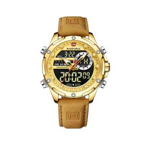 RELOJ NAVIFORCE NF9208 G/G/L.BN CORREA DE CUERO MARRON/DORADO