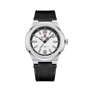 RELOJ NAVIFORCE NF9233 S/W/B CORREA DE CUERO NEGRO/PLATEADO/BLANCO