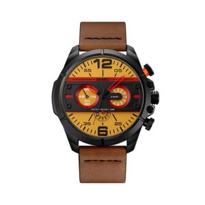 RELOJ SKMEI CASUAL 1846BNYL CORREA CUERO MARRON