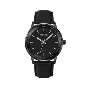 RELOJ SKMEI CASUAL 2034BKSIBK CORREA DE CUERO NEGRO/PLATEADO/NEGRO