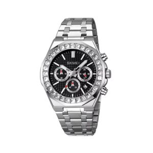 RELOJ SKMEI CASUAL 2380SIBK CORREA DE CADENA PLATEADO/NEGRO