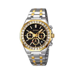 RELOJ SKMEI CASUAL 2380TGDBK DE CADENA PLATEADO-DORADO