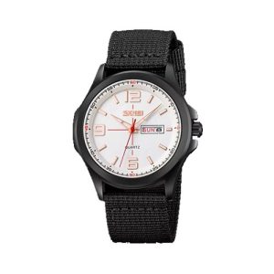 RELOJ SKMEI CASUAL 9315BKWT CORREA DE NAILON NEGRO/BLANCO