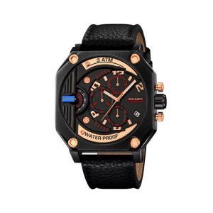 RELOJ SKMEI CASUAL 9343BKBK DE CUERO NEGRO/NEGRO