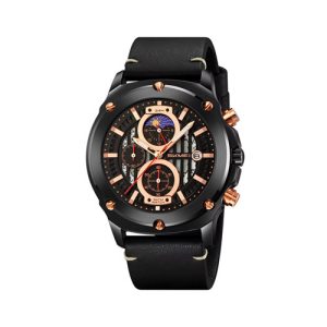 RELOJ SKMEI CASUAL 9351BKBK CORREA DE CUERO NEGRO/NEGRO