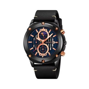 RELOJ SKMEI CASUAL 9351BKBU CORREA DE CUERO NEGRO/AZUL