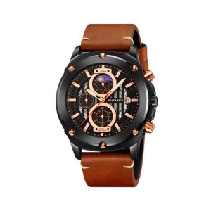 RELOJ SKMEI CASUAL 9351BNBK CORREA DE CUERO MARRON/NEGRO
