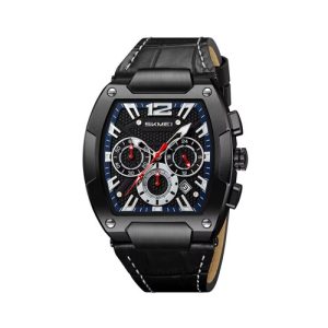 RELOJ SKMEI CASUAL 9357BKBK CORREA DE CUERO NEGRO/NEGRO
