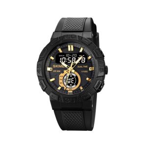 RELOJ SKMEI DEPORTIVO 1881GDWT  DE SILICONA NEGRO/DORADO/BLANCO