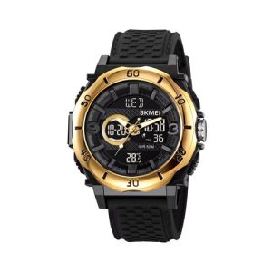 RELOJ SKMEI DEPORTIVO 2098GDBK DE SILICONA NEGRO/DORADO