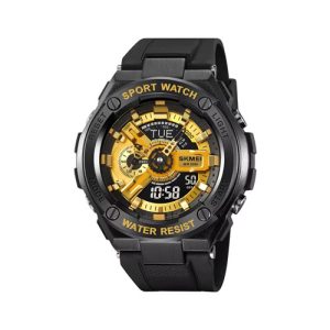 RELOJ SKMEI DEPORTIVO 2101BKGD DE SILICONA NEGRO/DORADO