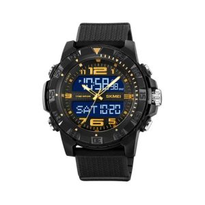 RELOJ SKMEI DEPORTIVO 2162GD DE SILICONA NEGRO-DORADO
