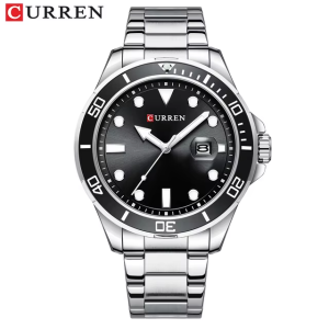RELOJ CURREN CASUAL 8388-1/S.B.S DE CADENA PLATEADO NEGRO