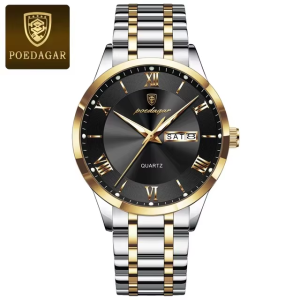 RELOJ CASUAL POEDAGAR P978BN DE CADENA PLATEADO-DORADO