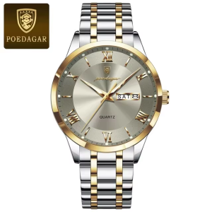RELOJ CASUAL POEDAGAR P978BG DE CADENA DORADO-GRIS
