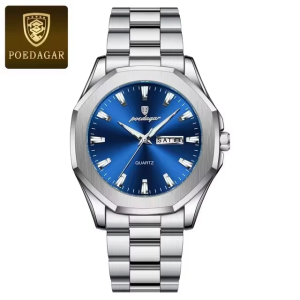 RELOJ CASUAL POEDAGAR P875BPA DE CADENA PLATEADO-AZUL
