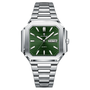 RELOJ CASUAL POEDAGAR P672BV DE CADENA PLATEADO-VERDE