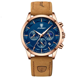 RELOJ POEDAGAR PB928MA CORREA DE CUERO MARRON-AZUL