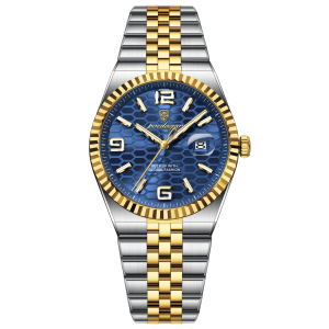 RELOJ CASUAL POEDAGAR P839BDA DE CADENA DORADO-AZUL