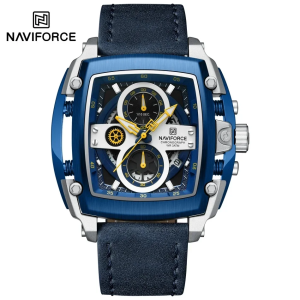 RELOJ NAVIFORCE NF8067 S/W/B CORREA DE CUERO AZUL