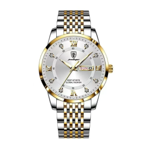 RELOJ CASUAL POEDAGAR P836DB DE CADENA DORADO-BLANCO