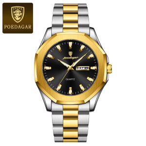 RELOJ CASUAL POEDAGAR P875BDN DE CADENA DORADO-NEGRO