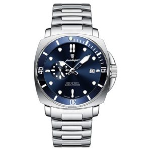 RELOJ CASUAL POEDAGAR P873BA DE CADENA PLATEADO-AZUL