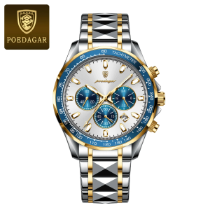 RELOJ CASUAL POEDAGAR P815BDA DE CADENA DORADO-AZUL