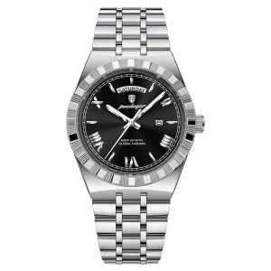 RELOJ CASUAL POEDAGAR P675BPN DE CADENA PLATEADO-NEGRO