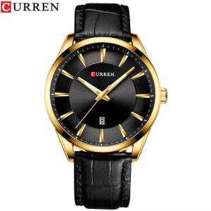 RELOJ CURREN CASUAL 8365-5/G.B.B NEGRO/DORADO CORREA DE CUERO