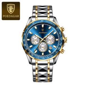 RELOJ CASUAL POEDAGAR P815BAA DE CADENA DORADO-AZUL