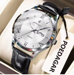RELOJ CASUAL POEDAGAR P978BNB DE CADENA NEGRO-BLANCO