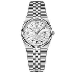 RELOJ CASUAL POEDAGAR P502BPB DE CADENA PLATEADO-BLANCO