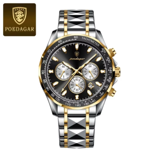 RELOJ CASUAL POEDAGAR P815BDN DE CADENA DORADO-NEGRO