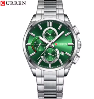 RELOJ CURREN CASUAL 8475-3/S.E.S PLATEADO-VERDE